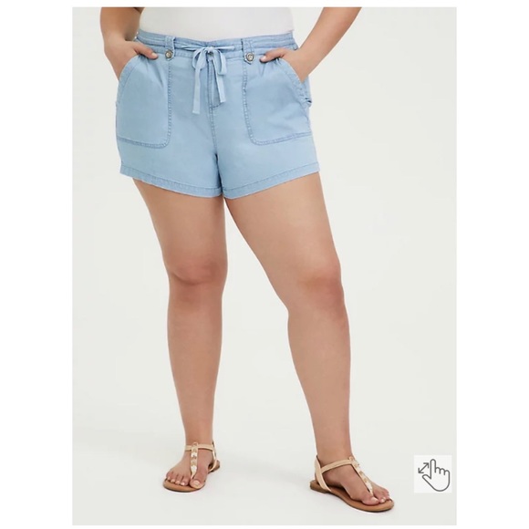 NEVER WORN Torrid 24 Drawstring Short Short - Chambray Blue - Picture 2 of 16